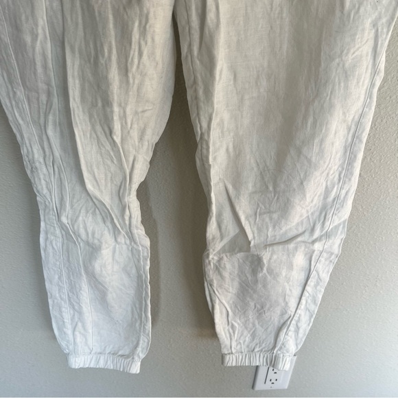 Athleta Retreat Linen Jogger Pants Calla Lily White Casual Athleisure Women’s 0 - Picture 5 of 11